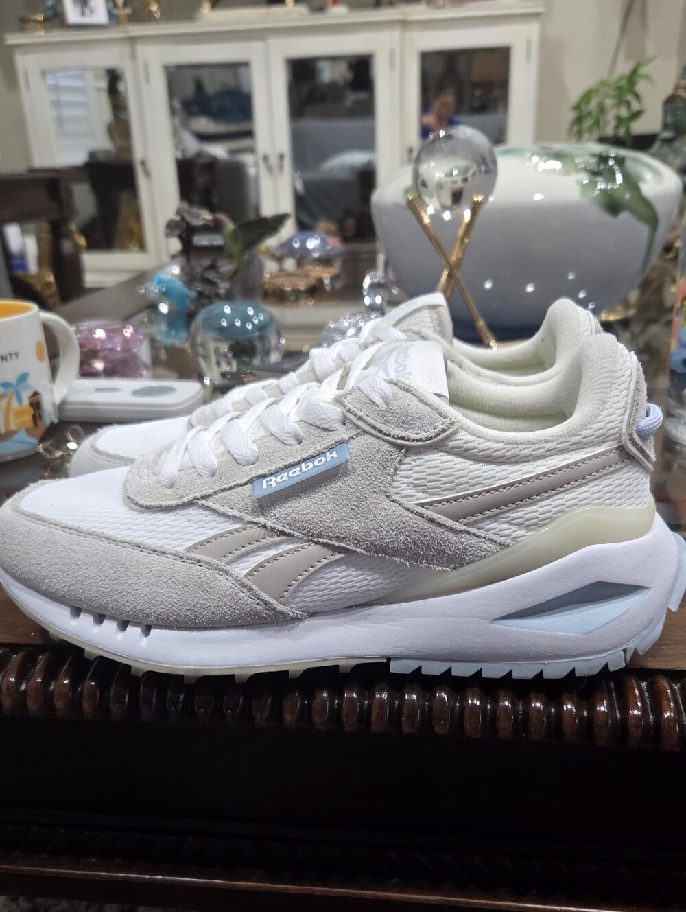 Reebok Galaxy 16 Neutral Tone Suede & Mesh Sneakers